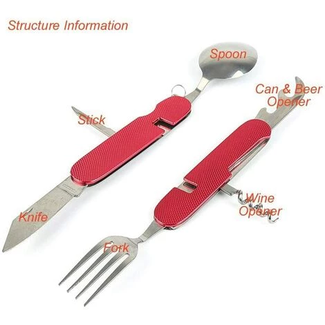 KARTOKNER Kit Couverts De Camping 6 En 1 En Acier Inoxydable Pliant Coutellerie Camping Couverts Set Ensemble De Voyage En Plein Air Couverts Kit Vaisselle Amovible Appliquer Sur Randonnée Voyage Pique-Nique Festival 2 KARTOKNER Kit Couverts De Camping 6 En 1 En Acier Inoxydable Pliant Coutellerie Camping Couverts Set Ensemble De Voyage En Plein Air Couverts Kit Vaisselle Amovible Appliquer Sur Randonnée Voyage Pique-Nique Festival – Image 2