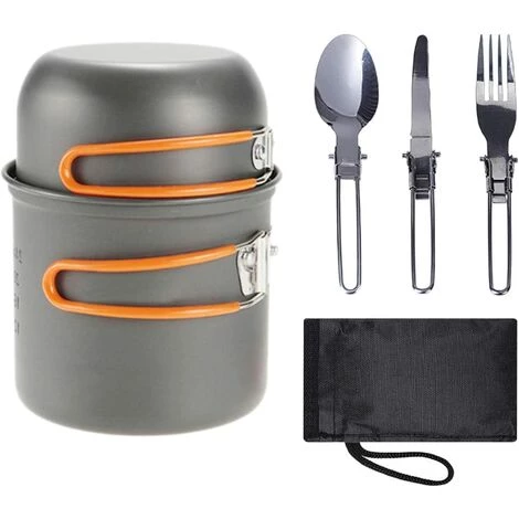 Kartokner Portable Ustensiles Gamelle Pour Randonnée Randonnée, Compact Non-bâton Pot Pan Bols Pliant Spork Avec Nylon Sac En Plein Air Cuisinière Cuire 3 Kartokner Portable Ustensiles Gamelle Pour Randonnée Randonnée, Compact Non-bâton Pot Pan Bols Pliant Spork Avec Nylon Sac En Plein Air Cuisinière Cuire – Image 3