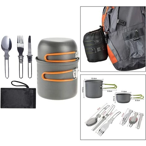Kartokner Portable Ustensiles Gamelle Pour Randonnée Randonnée, Compact Non-bâton Pot Pan Bols Pliant Spork Avec Nylon Sac En Plein Air Cuisinière Cuire 5 Kartokner Portable Ustensiles Gamelle Pour Randonnée Randonnée, Compact Non-bâton Pot Pan Bols Pliant Spork Avec Nylon Sac En Plein Air Cuisinière Cuire – Image 5
