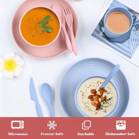 Kartokner Kit De Camping Vaisselle, 24pcs, Couverts Set De Pique-Nique, Comprend Assiettes Bols Tasses Fourchettes Etc. Pour Camping, Randonnée, Pêche Et Pique-Nique, Pour 4 Personnes 4 Kartokner Kit De Camping Vaisselle, 24pcs, Couverts Set De Pique-Nique, Comprend Assiettes Bols Tasses Fourchettes Etc. Pour Camping, Randonnée, Pêche Et Pique-Nique, Pour 4 Personnes – Image 4