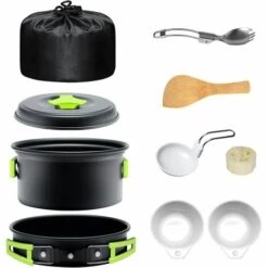 Kartokner Casseroles Camping Kit En Aluminium Léger Camping Léger Casserole Pan Set Pour Camping Randonnée