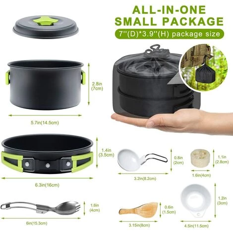 Kartokner Casseroles Camping Kit En Aluminium Léger Camping Léger Casserole Pan Set Pour Camping Randonnée 3 Kartokner Casseroles Camping Kit En Aluminium Léger Camping Léger Casserole Pan Set Pour Camping Randonnée – Image 3
