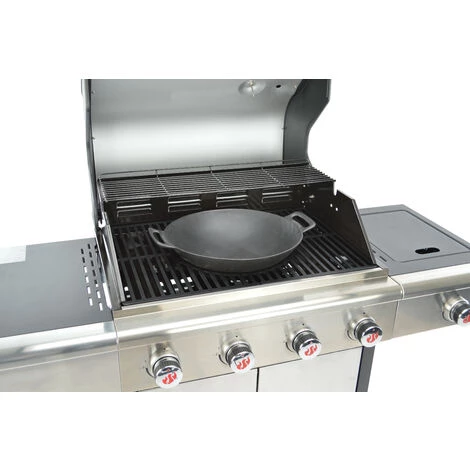 Wok Landmann 05387 - En Fonte émaillée - Adapté Aux Barbecues Gaz Et Charbon 4 Wok Landmann 05387 - En Fonte émaillée - Adapté Aux Barbecues Gaz Et Charbon – Image 4