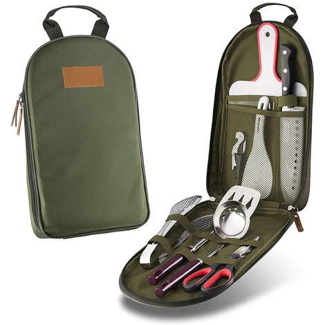 GDRHVFD Lot De 8 Ustensiles De Cuisine De Camping Pour Ustensiles De Cuisine - Kit De Voyage Pour Ustensiles De Cuisine Portables Avec Étui Résistant À L'Eau, Planche À Découper, Pagaie À Riz, Pinces, Couteau 1 GDRHVFD Lot De 8 Ustensiles De Cuisine De Camping Pour Ustensiles De Cuisine - Kit De Voyage Pour Ustensiles De Cuisine Portables Avec Étui Résistant À L'Eau, Planche À Découper, Pagaie À Riz, Pinces, Couteau