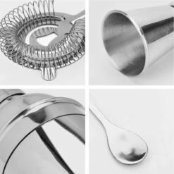 GDRHVFD Kit De Barman Cocktail Shaker Set, Ensemble D'Outils De Barre En Acier Inoxydable 10 Pièces Avec Support En Bambou, Accessoires De Barre De Mélange De Boissons 8 GDRHVFD Kit De Barman Cocktail Shaker Set, Ensemble D'Outils De Barre En Acier Inoxydable 10 Pièces Avec Support En Bambou, Accessoires De Barre De Mélange De Boissons -Accessoires de barbecue Soldes 53367181 4