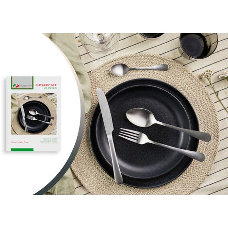 MAGNANI Couverts De Table Inox 24 Pièces, Ménagère Couverts De Table Couleur Argent, Set De Couverts De Table En Acier Inoxydable, Set De Ménagère Complet - Argent 5 MAGNANI Couverts De Table Inox 24 Pièces, Ménagère Couverts De Table Couleur Argent, Set De Couverts De Table En Acier Inoxydable, Set De Ménagère Complet - Argent – Image 5