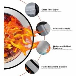 HKLFFJA Tapis De Protection Ignifuge (75 Cm) - Tapis De Protection Ignifuge - Étanche - Haute Température - Avec 3 Couches - Pour Foyer à Bois, Au Gaz, Au Charbon De Bois - Pour Terrasse D'extérieur,Accessoires Pour Barbecue D’extérieur 8 HKLFFJA Tapis De Protection Ignifuge (75 Cm) - Tapis De Protection Ignifuge - Étanche - Haute Température - Avec 3 Couches - Pour Foyer à Bois, Au Gaz, Au Charbon De Bois - Pour Terrasse D'extérieur,Accessoires Pour Barbecue D’extérieur -Accessoires de barbecue Soldes 53555561 4