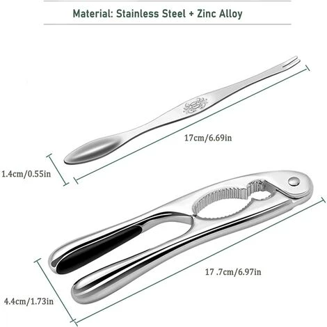 BARES Casse-Noisette En Acier Inoxydable Casse-Noisette Manuel Pince Homard Pince Crabe Noix De Pécan Noyer Outil Ouvreur Pour Les Noix Crustacés Fruits De Mer Pattes Avec 1 Pcs (Avec 1 Fourchettes) 4 BARES Casse-Noisette En Acier Inoxydable Casse-Noisette Manuel Pince Homard Pince Crabe Noix De Pécan Noyer Outil Ouvreur Pour Les Noix Crustacés Fruits De Mer Pattes Avec 1 Pcs (Avec 1 Fourchettes) – Image 4