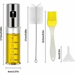 TINOR 【2 PCS】 Pluvérisateur D'Huile D'olive, Vaporisateur Huile Avec Échelle, Spray Huile Et Vinaigre Avec Brosse De Nettoyage, Entonnoir Et BBQ Brosse, Boutille D'Huile Verre Pour BBQ/Cuisine (100ML) 7 TINOR 【2 PCS】 Pluvérisateur D'Huile D'olive, Vaporisateur Huile Avec Échelle, Spray Huile Et Vinaigre Avec Brosse De Nettoyage, Entonnoir Et BBQ Brosse, Boutille D'Huile Verre Pour BBQ/Cuisine (100ML) -Accessoires de barbecue Soldes 53661547 3