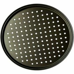SUPERMARKET Punch Pizza Pan Acier Au Carbone Plat Four Perforé Multi-Usages Plaque à Pizzac Anti-adhérent Plaques à Pizza Utilisée Pour Pâtisserie, La Pizza, Le Gâteau, Les Sandwichs, Saucisse, Galettes,Superma, Une Pièce, Noir, Diamètre 28cm