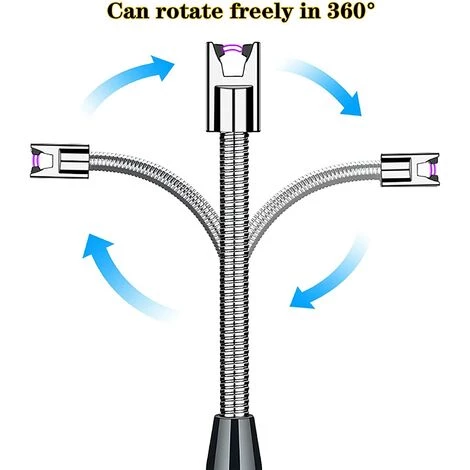 DECKON Allume Bougie Electrique, USB Rechargeable Briquet Electrique Briquet Arc Électronique Avec Flexible 360º Coupe-Vent Noir D'affaires 3 DECKON Allume Bougie Electrique, USB Rechargeable Briquet Electrique Briquet Arc Électronique Avec Flexible 360º Coupe-Vent Noir D'affaires – Image 3