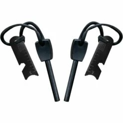 Kartokner Pierre à Feu De Survie,Allume Feu Avec Grattoir, Waterproof, 10,000 Etincelles à 3,000 Degrés, Barre 8 Mm, Fire Steel En Magnesium - Fire Starter,Lanière De Cou,Grattoir Multi-Outils(2 Pièces)