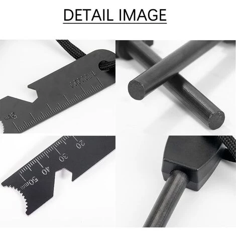 Kartokner Pierre à Feu De Survie,Allume Feu Avec Grattoir, Waterproof, 10,000 Etincelles à 3,000 Degrés, Barre 8 Mm, Fire Steel En Magnesium - Fire Starter,Lanière De Cou,Grattoir Multi-Outils(2 Pièces) 5 Kartokner Pierre à Feu De Survie,Allume Feu Avec Grattoir, Waterproof, 10,000 Etincelles à 3,000 Degrés, Barre 8 Mm, Fire Steel En Magnesium - Fire Starter,Lanière De Cou,Grattoir Multi-Outils(2 Pièces) – Image 5