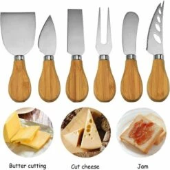 KARTOKNER Ensemble De 6 Couteaux à Fromage En Acier Inoxydable Et Spatule Pour Fourchette à Fromage Avec Manche En Bambou Pour Cuisiner Dans La Cuisine (Ensemble De Six Pièces En Chêne) 9 KARTOKNER Ensemble De 6 Couteaux à Fromage En Acier Inoxydable Et Spatule Pour Fourchette à Fromage Avec Manche En Bambou Pour Cuisiner Dans La Cuisine (Ensemble De Six Pièces En Chêne) -Accessoires de barbecue Soldes 54421623 5