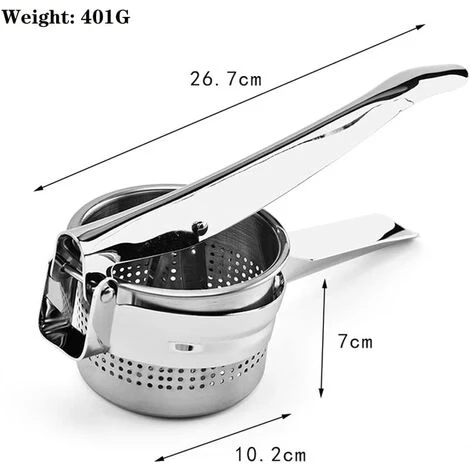 KARTOKNER Presse-purée En Acier Inoxydable - Pour Fruits, Légumes, Ail - Passe Au Lave-vaisselle 3 KARTOKNER Presse-purée En Acier Inoxydable - Pour Fruits, Légumes, Ail - Passe Au Lave-vaisselle – Image 3