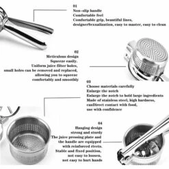 KARTOKNER Presse-purée En Acier Inoxydable - Pour Fruits, Légumes, Ail - Passe Au Lave-vaisselle 8 KARTOKNER Presse-purée En Acier Inoxydable - Pour Fruits, Légumes, Ail - Passe Au Lave-vaisselle -Accessoires de barbecue Soldes 54422146 4