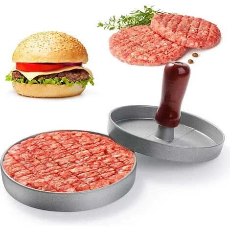 DECKON Presse à Hamburger, Presse à Hamburger De Cuisine à Viande Hachée, Manche En Bois, Presse à Hamburger Antiadhésive En Aluminium Pour Steak, Boulettes De Viande à Hamburger (12 Cm De Diamètre) 1 DECKON Presse à Hamburger, Presse à Hamburger De Cuisine à Viande Hachée, Manche En Bois, Presse à Hamburger Antiadhésive En Aluminium Pour Steak, Boulettes De Viande à Hamburger (12 Cm De Diamètre)