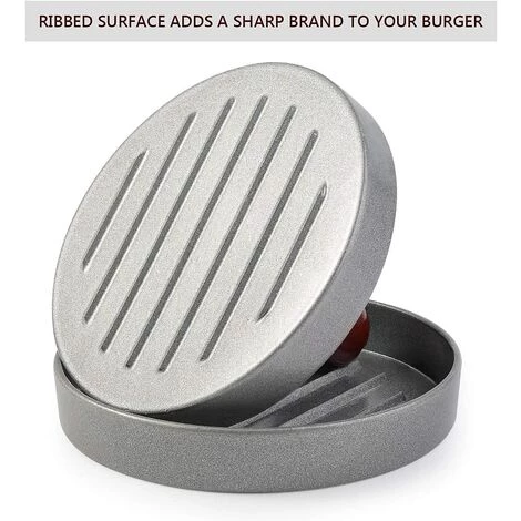 DECKON Presse à Hamburger, Presse à Hamburger De Cuisine à Viande Hachée, Manche En Bois, Presse à Hamburger Antiadhésive En Aluminium Pour Steak, Boulettes De Viande à Hamburger (12 Cm De Diamètre) 2 DECKON Presse à Hamburger, Presse à Hamburger De Cuisine à Viande Hachée, Manche En Bois, Presse à Hamburger Antiadhésive En Aluminium Pour Steak, Boulettes De Viande à Hamburger (12 Cm De Diamètre) – Image 2