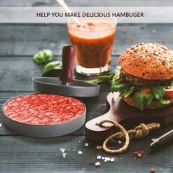 DECKON Presse à Hamburger, Presse à Hamburger De Cuisine à Viande Hachée, Manche En Bois, Presse à Hamburger Antiadhésive En Aluminium Pour Steak, Boulettes De Viande à Hamburger (12 Cm De Diamètre) 8 DECKON Presse à Hamburger, Presse à Hamburger De Cuisine à Viande Hachée, Manche En Bois, Presse à Hamburger Antiadhésive En Aluminium Pour Steak, Boulettes De Viande à Hamburger (12 Cm De Diamètre) -Accessoires de barbecue Soldes 54457777 4