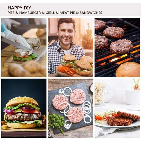 DECKON Presse à Hamburger, Presse à Hamburger De Cuisine à Viande Hachée, Manche En Bois, Presse à Hamburger Antiadhésive En Aluminium Pour Steak, Boulettes De Viande à Hamburger (12 Cm De Diamètre) 5 DECKON Presse à Hamburger, Presse à Hamburger De Cuisine à Viande Hachée, Manche En Bois, Presse à Hamburger Antiadhésive En Aluminium Pour Steak, Boulettes De Viande à Hamburger (12 Cm De Diamètre) – Image 5