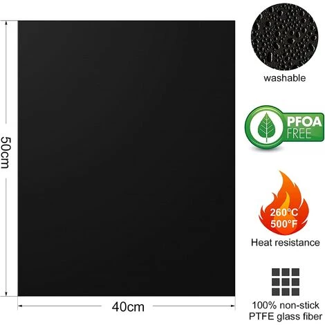 TINOR Tapis De Cuisson Set De 3 Feuille De Cuisson Pour Barbecue Et Four 40 * 50cm Tapis Barbecue Anti-adhésif Réutilisable Pour Barbecue à Gaz, Charbon Ou Électriques 2 TINOR Tapis De Cuisson Set De 3 Feuille De Cuisson Pour Barbecue Et Four 40 * 50cm Tapis Barbecue Anti-adhésif Réutilisable Pour Barbecue à Gaz, Charbon Ou Électriques – Image 2