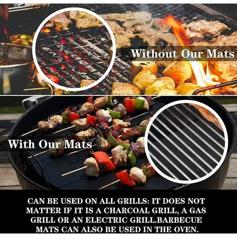 TINOR Tapis De Cuisson Set De 3 Feuille De Cuisson Pour Barbecue Et Four 40 * 50cm Tapis Barbecue Anti-adhésif Réutilisable Pour Barbecue à Gaz, Charbon Ou Électriques 4 TINOR Tapis De Cuisson Set De 3 Feuille De Cuisson Pour Barbecue Et Four 40 * 50cm Tapis Barbecue Anti-adhésif Réutilisable Pour Barbecue à Gaz, Charbon Ou Électriques – Image 4