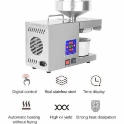 SUPERSELLER LTP333 610W Presse à Huile Commerciale Intelligente De Cuisine Ménager En Acier Inoxydable Avec Affichage Numérique 0~300℃ Contrôle De La Température Grand Port D'Alimentation 38mm Convient Au Soja Cacahuète Colza Olive Lin - Argent - Argent 7 SUPERSELLER LTP333 610W Presse à Huile Commerciale Intelligente De Cuisine Ménager En Acier Inoxydable Avec Affichage Numérique 0~300℃ Contrôle De La Température Grand Port D'Alimentation 38mm Convient Au Soja Cacahuète Colza Olive Lin - Argent - Argent -Accessoires de barbecue Soldes 54638773 3