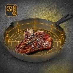 CLP Ensemble De 3 Poêles à Frire En Fonte Pour Gasinière Four Et Induction Noir 8 CLP Ensemble De 3 Poêles à Frire En Fonte Pour Gasinière Four Et Induction Noir -Accessoires de barbecue Soldes 54809197 4