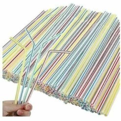 ILOVEMILAN 200 Pièces Pailles à Boire En Plastique De 7 Pouces De Long Multicolores