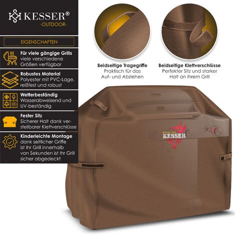 KESSER® BBQ Premium Housse De Barbecue Barbecue à Gaz Couverture De Barbecue Couvercle Résistant Aux Intempéries - Pour Barbecues Weber, Brinkmann, Char Broil Housse De Barbecue Housse De Protection | Tissu Oxford 600D Indéchirable, Marron, 147 X 61 X 122 2 KESSER® BBQ Premium Housse De Barbecue Barbecue à Gaz Couverture De Barbecue Couvercle Résistant Aux Intempéries - Pour Barbecues Weber, Brinkmann, Char Broil Housse De Barbecue Housse De Protection | Tissu Oxford 600D Indéchirable, Marron, 147 X 61 X 122 – Image 2