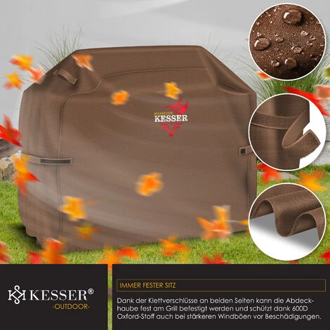 KESSER® BBQ Premium Housse De Barbecue Barbecue à Gaz Couverture De Barbecue Couvercle Résistant Aux Intempéries - Pour Barbecues Weber, Brinkmann, Char Broil Housse De Barbecue Housse De Protection | Tissu Oxford 600D Indéchirable, Marron, 147 X 61 X 122 5 KESSER® BBQ Premium Housse De Barbecue Barbecue à Gaz Couverture De Barbecue Couvercle Résistant Aux Intempéries - Pour Barbecues Weber, Brinkmann, Char Broil Housse De Barbecue Housse De Protection | Tissu Oxford 600D Indéchirable, Marron, 147 X 61 X 122 – Image 5