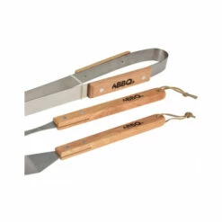 WADIGA Set De 3 Ustensiles Barbecue En Inox Et Bois - Bois -Accessoires de barbecue Soldes 55081739 3