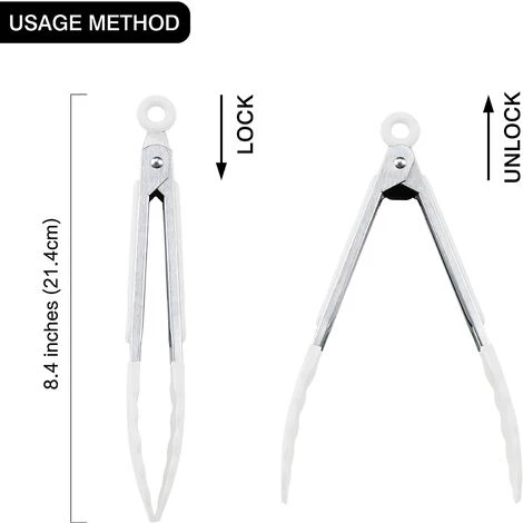 DKSFJKL Lot De Mini Pinces De Service En Silicone 17,8 Cm 7 Inch 9 Couleurs. 2 DKSFJKL Lot De Mini Pinces De Service En Silicone 17,8 Cm 7 Inch 9 Couleurs. – Image 2