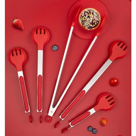 HANBING Pince Alimentaire En Silicone Pince à Tête Ronde Pour Barbecue En Acier Inoxydable (12 Pouces) 2 HANBING Pince Alimentaire En Silicone Pince à Tête Ronde Pour Barbecue En Acier Inoxydable (12 Pouces) – Image 2