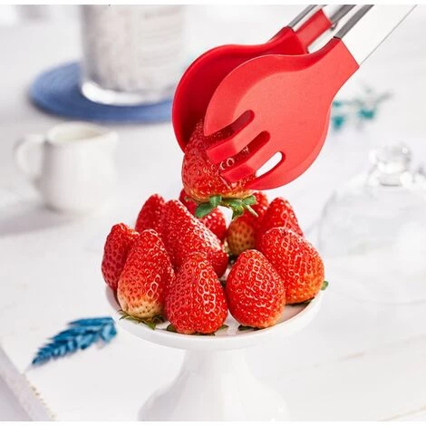 HANBING Pince Alimentaire En Silicone Pince à Tête Ronde Pour Barbecue En Acier Inoxydable (12 Pouces) 3 HANBING Pince Alimentaire En Silicone Pince à Tête Ronde Pour Barbecue En Acier Inoxydable (12 Pouces) – Image 3