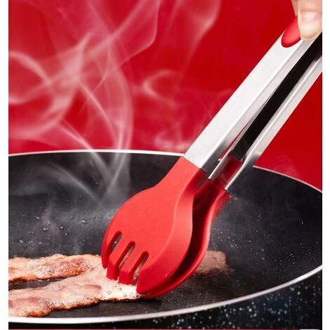 HANBING Pince Alimentaire En Silicone Pince à Tête Ronde Pour Barbecue En Acier Inoxydable (12 Pouces) 4 HANBING Pince Alimentaire En Silicone Pince à Tête Ronde Pour Barbecue En Acier Inoxydable (12 Pouces) – Image 4