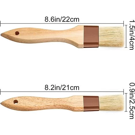 Fei Yu Pinceau Alimentaire, Pinceau Cuisine 2 Pièces, Pinceau Patisserie, Brosse à Poils Naturels, Pinceau à Pâtisserie Bois Pour La Cuisson Au Barbecue Le Barbecue La Marinade De Cuisine 2 Fei Yu Pinceau Alimentaire, Pinceau Cuisine 2 Pièces, Pinceau Patisserie, Brosse à Poils Naturels, Pinceau à Pâtisserie Bois Pour La Cuisson Au Barbecue Le Barbecue La Marinade De Cuisine – Image 2