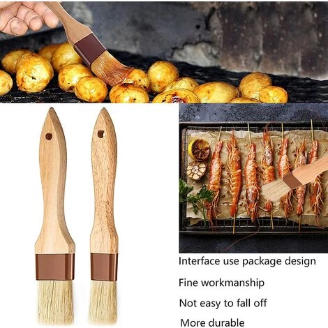 Fei Yu Pinceau Alimentaire, Pinceau Cuisine 2 Pièces, Pinceau Patisserie, Brosse à Poils Naturels, Pinceau à Pâtisserie Bois Pour La Cuisson Au Barbecue Le Barbecue La Marinade De Cuisine 3 Fei Yu Pinceau Alimentaire, Pinceau Cuisine 2 Pièces, Pinceau Patisserie, Brosse à Poils Naturels, Pinceau à Pâtisserie Bois Pour La Cuisson Au Barbecue Le Barbecue La Marinade De Cuisine – Image 3
