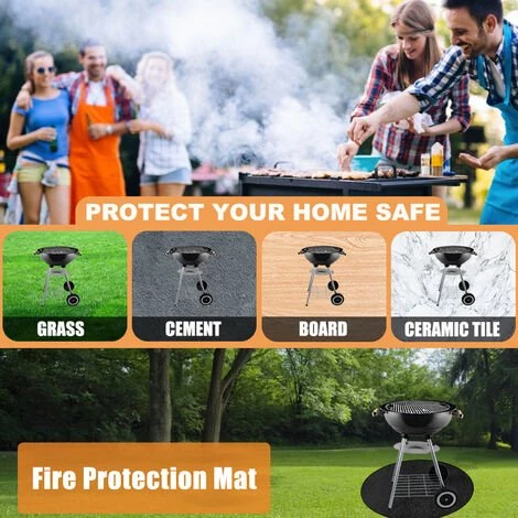 ASUPERMALL Tapis De Feu Rond Pour Barbecue De Grande Taille, Herbe, Protecteur De Sol Pour Camping En Plein Air, Pique-Nique, Barbecue, Arrière-Cour - 40 Pouces 4 ASUPERMALL Tapis De Feu Rond Pour Barbecue De Grande Taille, Herbe, Protecteur De Sol Pour Camping En Plein Air, Pique-Nique, Barbecue, Arrière-Cour - 40 Pouces – Image 4
