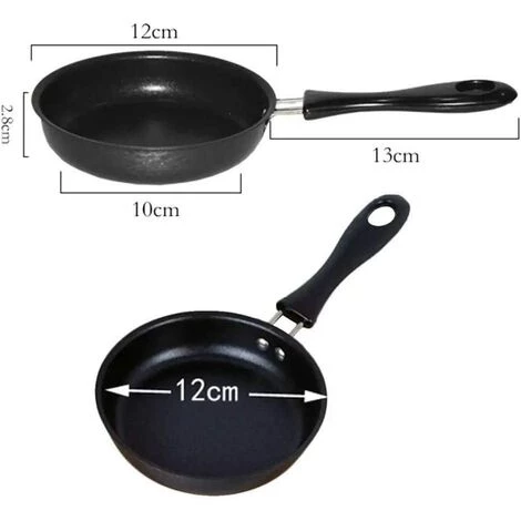 Ensoleillé Mini Poêle à Frire Pour œufs à Frire - 12 Cm - Revêtement En Fer - Ustensiles De Cuisine - Petite Cuisinière - Noir - Design Pratique Et Durable 2 Ensoleillé Mini Poêle à Frire Pour œufs à Frire - 12 Cm - Revêtement En Fer - Ustensiles De Cuisine - Petite Cuisinière - Noir - Design Pratique Et Durable – Image 2