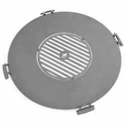 COOK KING Barbecue Plaque En Acier Inox Pour Braséro 82 Cm Avec Une Grille 40 Cm Et 4 Poignées