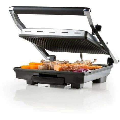 DOMO - Grill Multifonctions En Acier Inoxydable - Grandes Plaques Teflon - Couvercle Flottant - Thermostat Réglable 2 DOMO - Grill Multifonctions En Acier Inoxydable - Grandes Plaques Teflon - Couvercle Flottant - Thermostat Réglable – Image 2