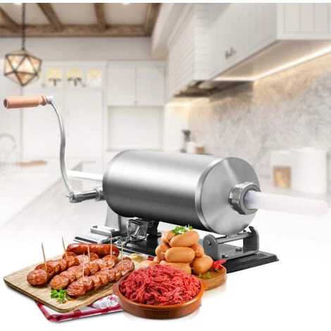 DYHF Poussoir à Saucisses Viande 3.6L Machine à Saucisse Remplissage De Saucisse En Acier Inoxydable - Argent 2 DYHF Poussoir à Saucisses Viande 3.6L Machine à Saucisse Remplissage De Saucisse En Acier Inoxydable - Argent – Image 2