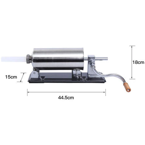 DYHF Poussoir à Saucisses Viande 3.6L Machine à Saucisse Remplissage De Saucisse En Acier Inoxydable - Argent 5 DYHF Poussoir à Saucisses Viande 3.6L Machine à Saucisse Remplissage De Saucisse En Acier Inoxydable - Argent – Image 5