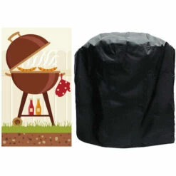 PERLE RARE Housse Barbecue, 420D Oxford Bâche De Protection, Anti-Vent/Solei/l'eau, Exterieur Housse Barbecue Convient La Plupart Des Grills (80 * 66 * 110cm)