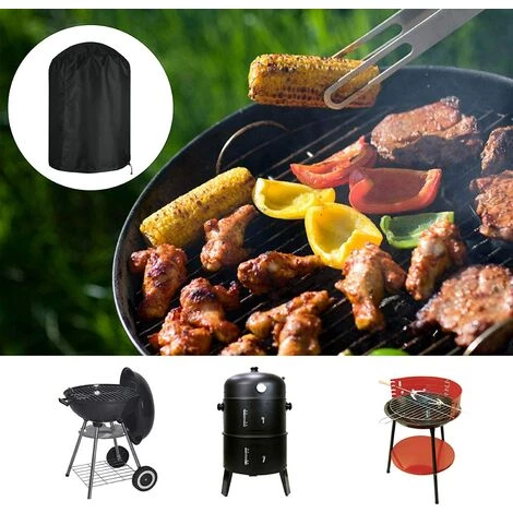 AIDUCHO Housse De Barbecue Ronde Imperméable En Tissu Oxford 210D Anti-UV, Avec Sangle Latérale Coupe-vent, Le Noir 58x77cm 4 AIDUCHO Housse De Barbecue Ronde Imperméable En Tissu Oxford 210D Anti-UV, Avec Sangle Latérale Coupe-vent, Le Noir 58x77cm – Image 4