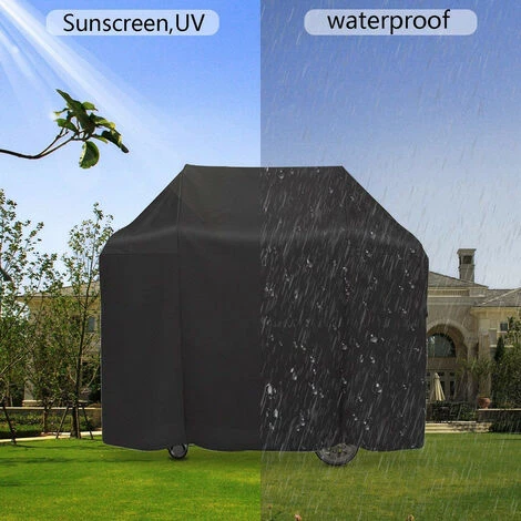BEICHEN Housse Barbecue Housse De Protection Housse De BBQ Couverture De Gril De Cour De Tissu D'Oxford Imperméable 145x61x117cm Noir 3 BEICHEN Housse Barbecue Housse De Protection Housse De BBQ Couverture De Gril De Cour De Tissu D'Oxford Imperméable 145x61x117cm Noir – Image 3