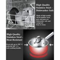 DECEN Batterie De Cuisine Induction 6 Pièces, Casseroles Pour Avec Couvercle En Verre Cromargan En Acier Inoxydable Poli Et Sans Revêtement, Résistant Au Lave-vaisselle 8 DECEN Batterie De Cuisine Induction 6 Pièces, Casseroles Pour Avec Couvercle En Verre Cromargan En Acier Inoxydable Poli Et Sans Revêtement, Résistant Au Lave-vaisselle -Accessoires de barbecue Soldes 58303631 4