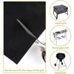 ABCRITAL Bbq Grill Mat Antiadhésif,Tapis De Cuisson Barbecue,6 Pcstapis Barbecue Set-40X33Cm,Feuille De Cuisson Reutilisable,Feuille Teflon,Pour Barbecue À Gaz, Électriques Et Charbon (40X33Cm) -Accessoires de barbecue Soldes 58345313 4
