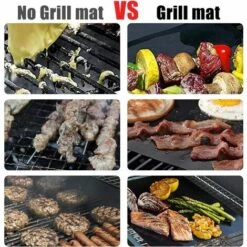 ABCRITAL Tapis De Cuisson, 4 Pièces 50 * 40Cm Papier Barbecue ​Anti-Adhérent Réutilisable Nettoyable, Grille Bbq Mats Pour Fours Assistés/Charbon/Gaz/Grill Électrique -Accessoires de barbecue Soldes 58345314 4